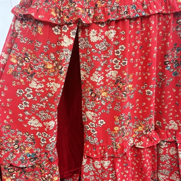 NWT Baltic Born Red Multi Floral Tiered Deep V-Neck Bowman Maxi Dress XL - Picture 10 of 16